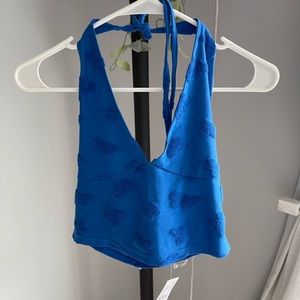 pacsun NEW blue butterfly top